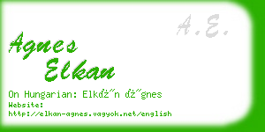 agnes elkan business card